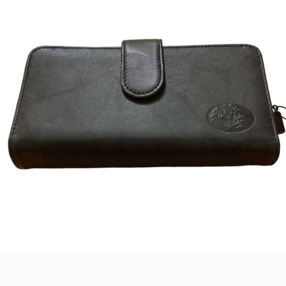 Julia Buxton Black Leather Wallet